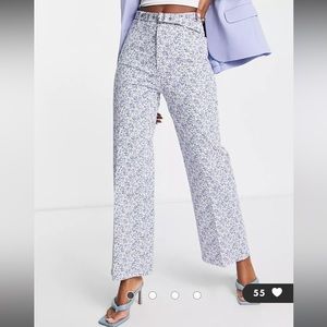 & Other Stories wide leg jeans in blue floral print